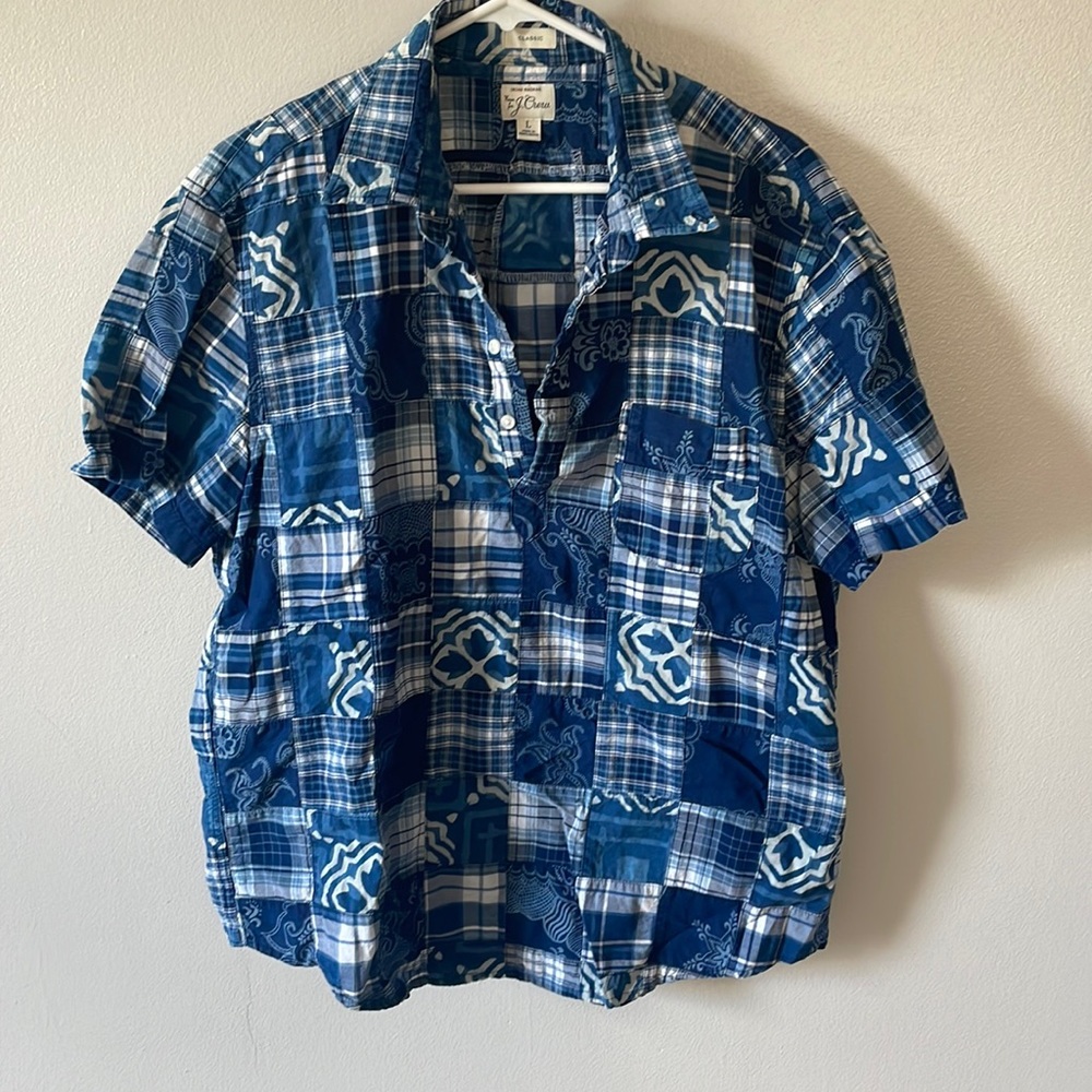 Mens JCrew patchwork polo